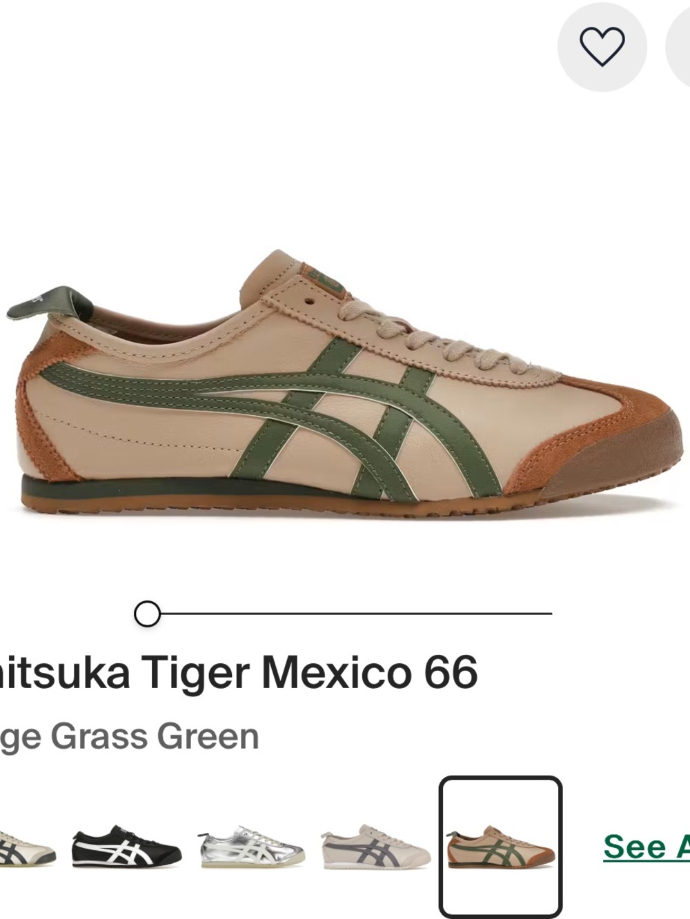 Onitsuka Tiger by Asics Mexico 66 Beige with Green Stripes